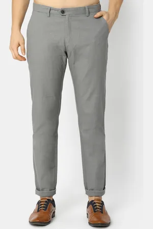V-Mart Men Mid Rise Slim Fit Plain Cotton Chinos Trousers