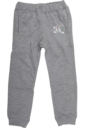 LOONEY TUNES Boys Grey Melange Solid Joggers