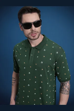 Roadster The Life Co. Conversational Print Pure Cotton Regular Fit Polo Collar T-shirt