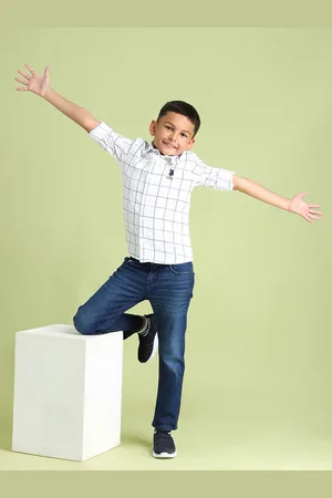 Ralph Lauren Boys Windowpane Checked Pure Cotton Casual Shirt