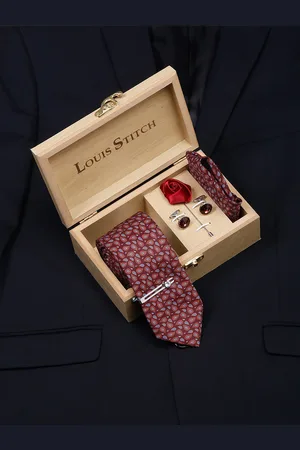 LOUIS STITCH Men Italian Silk Formal Accessory Gift Set