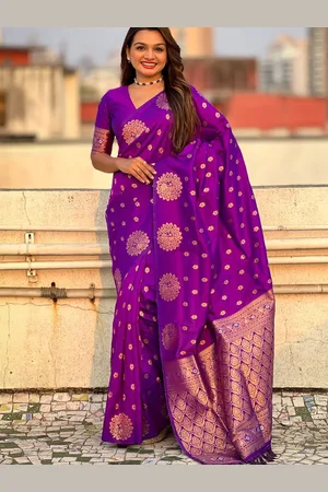 all about you Ethnic Motifs Woven Design Zari Banarasi Saree