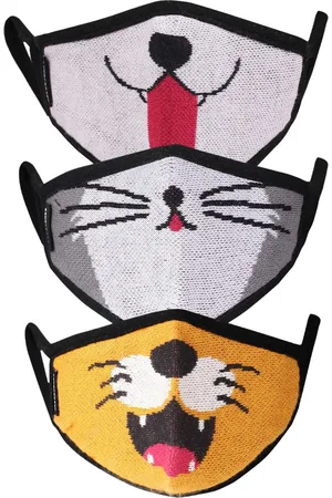 JACK & JONES Boys Pack Of 3 Printed Pure Cotton Outdoor Mask