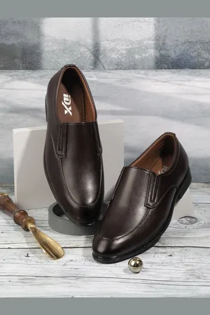 ID Men Round Toe Leather Formal Slip-On Shoes