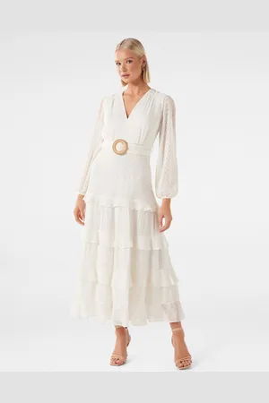 Forever New Embroidered Lace Fit & Flare Midi Dress