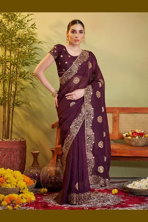Kalista Embellished Embroidered Pure Chiffon Saree