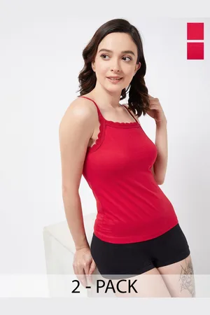 Color Capital Pack Of 2 Shoulder Straps Cotton Crop Top