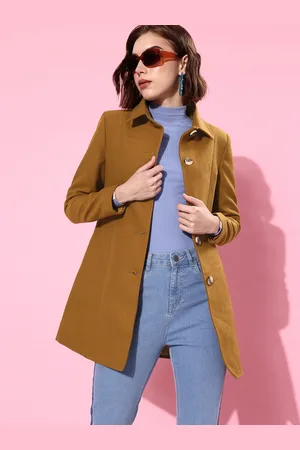 Mast & Harbour Solid Spread-Collar Longline Overcoat