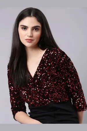 SHOWOFF Sequinned Embellished Velvet Sheath Dress