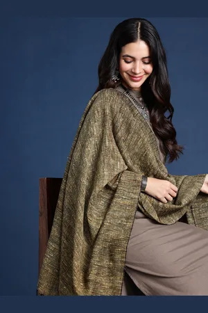 Taavi Woven Design Tasselled Cotton Blend Dupatta