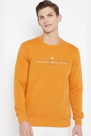 Duke Men Mustard Printed Sweatshirt