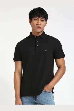 Tommy Hilfiger Men Solid Polo Collar Cotton Slim Fit T-shirt