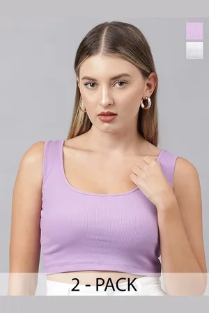 Color Capital Pack Of 2 Ribbed Fitted Cotton Crop Top