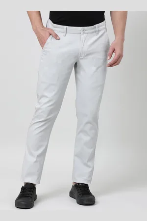 Crocodile Men Mid-Rise Smart Slim Fit Cotton Trousers