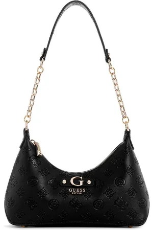 Guess Printed PU Bucket Shoulder Bag with Tasselled