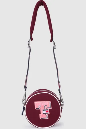 Tommy Hilfiger Purple Structured Sling Bag with Applique