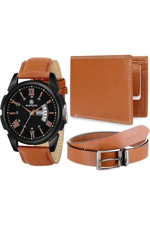 MARKQUES Men Accessory Gift Set With Watch, Wallet & Belt