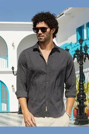 Campus Men Comfort Opaque Striped Casual Shirt