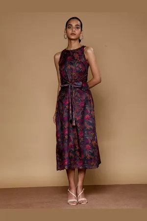 Saaki Floral Print A-Line Midi Dress