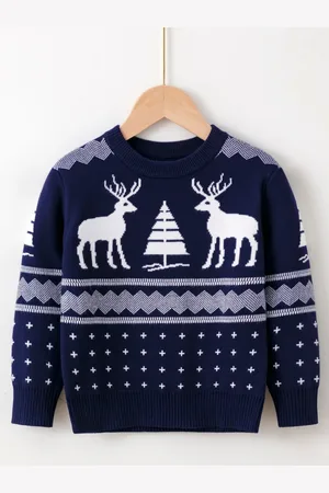 Stylecast Boys Navy Blue Graphic Printed Pullover
