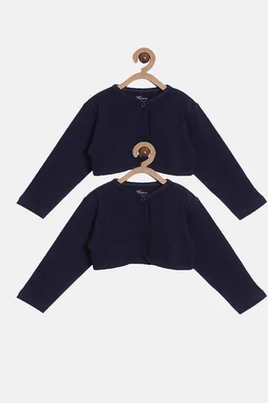 Kryptic Girls Pack Of 2 V-Neck Crop Cotton Shrug
