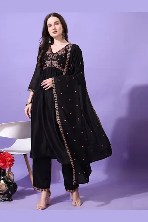 Kalini Women Ethnic Motifs Embroidered Regular Thread Work Kurta with Palazzos & With Dupatta