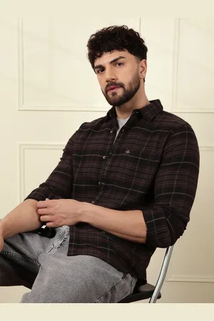 WROGN Men Comfort Slim Fit Checked Casual Shirt