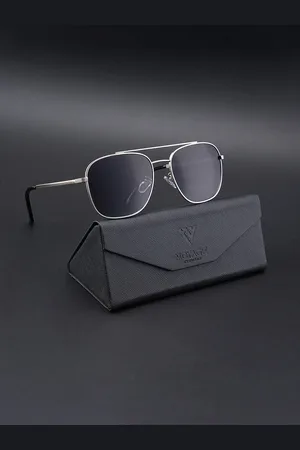 VOYAGE Unisex Grey Lens & Silver-Toned Wayfarer Sunglasses with Polarised Lens