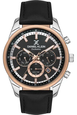 Daniel Klein Men Leather Straps Analogue Multi Function Watch DK 1 13350-3