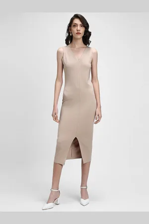 Forever 21 V-Neck Sleeveless Casual Bodycon Casual Midi Dress