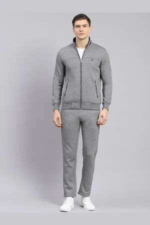 Monte Carlo Self Design Stand Collar Cotton Sports Tracksuit