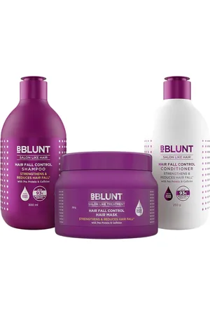 BBLUNT Set Of 3 Hair Fall Control Shampoo- 300 ml- Conditioner- 250 g & Hair Mask- 250 g