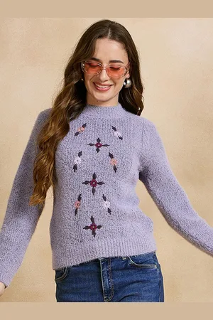 CLAPTON Women Embroidered Woollen Pullover