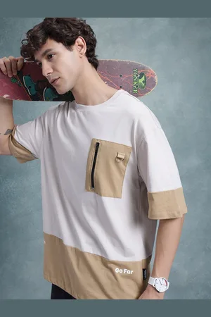 Roadster The Life Co. Men Colourblocked Pure Cotton Relaxed Fit T-shirt