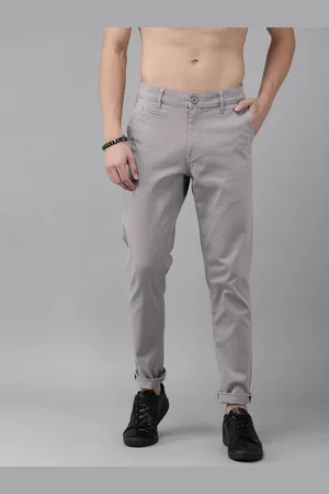 Roadster Men Grey Sustainable Trousers