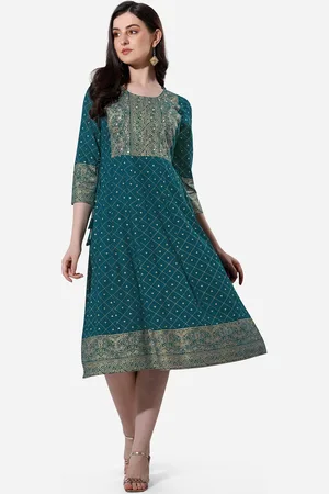 Mirchi Fashion Women Ethnic Printed Tie-Ups Fit And Flare Ethnic Dress