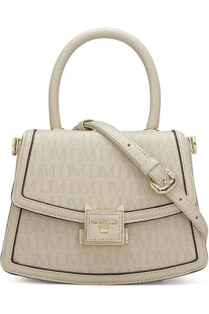 Da Milano Women Brand Logo Printed Leather Satchel Bag