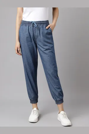 Latin Quarters Women Relaxed Fit Mid-Rise Denim Joggers