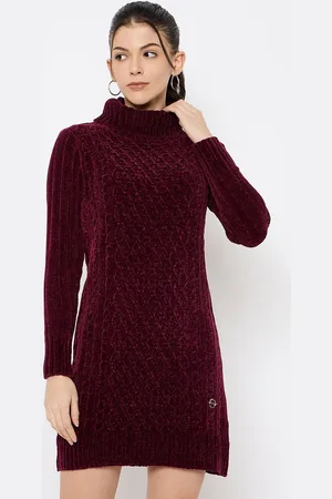 Duke High Neck Long Sleeves Mini Jumper Dress