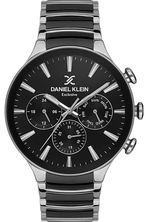 Daniel Klein Men Patterned Dial & Metal Straps Analogue Watch DK.1.13526-2