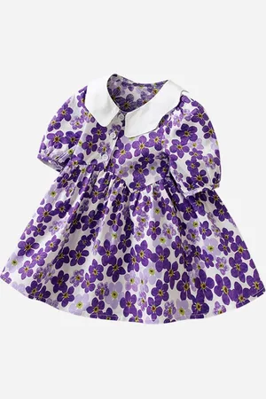 Stylecast Girls Floral Printed Pure Cotton Fit & Flare Dress