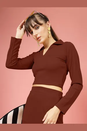 DressBerry Shirt Style Crop Top