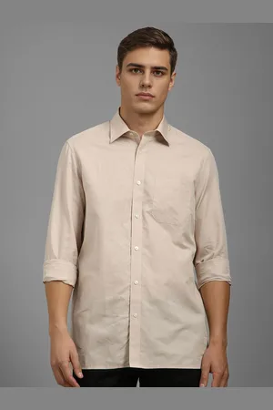 Louis Philippe Men Classic Relaxed Fit Spread Collar Solid Casual Shirt