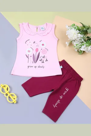 V-Mart Infant Printed Peter Pan Collar Top With Capris
