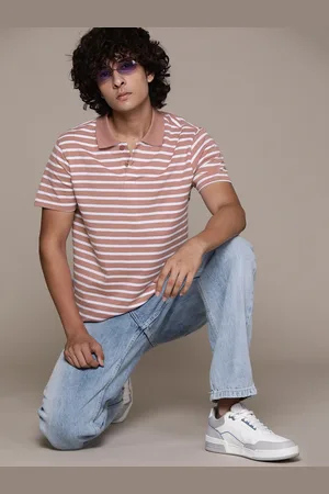 Roadster The Lifestyle Co. Striped Polo Collar T-shirt