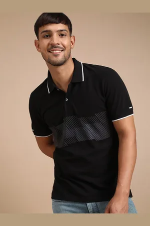 Crocodile Printed Polo Collar Cotton T-shirt