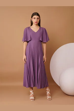 Chemistry Flared Sleeve Crepe Maxi Dress