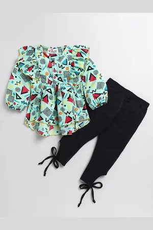 BAESD Girls Printed Pure Cotton Top with Leggings