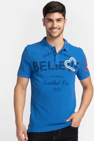 Being Human Typography Printed Polo Collar T-shirt