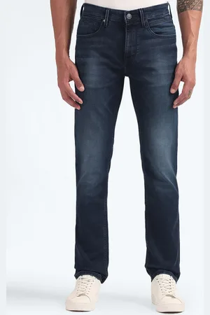 Flying Machine Men Straight Fit Light Fade Clean Look Stretchable Jeans